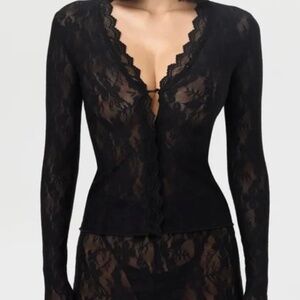 ISO naked wardrobe stretch floral lace cardigan